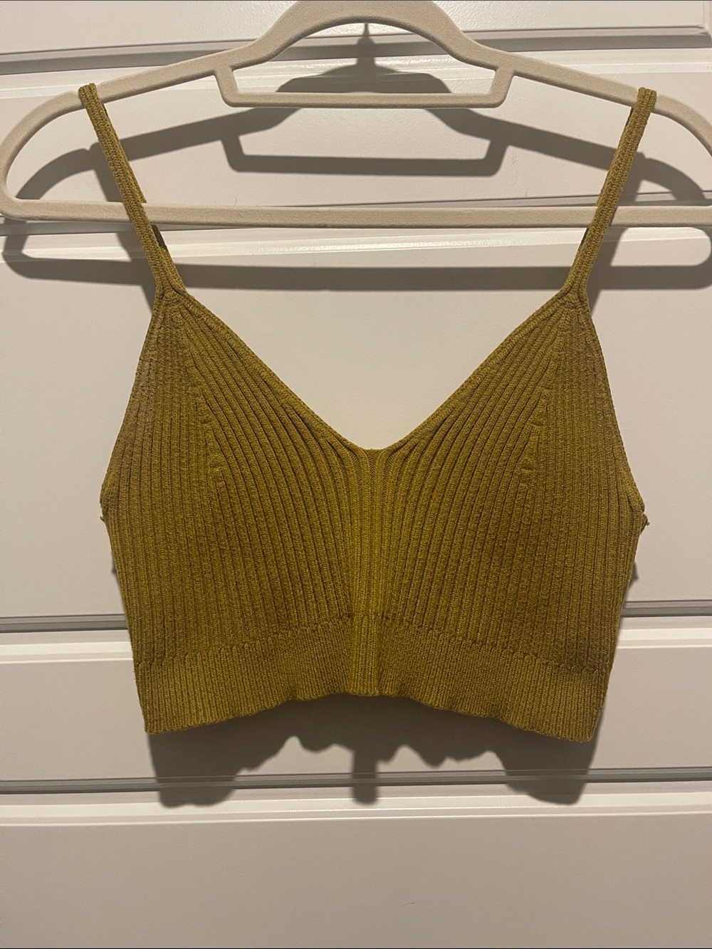 Ribbed Knit Bralette Tank - Olive